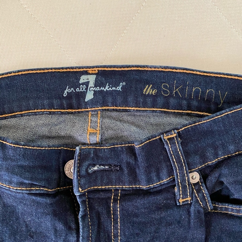 7 For All Mankind dark wash "The Skinny" fit jeans - Picture 5 of 5